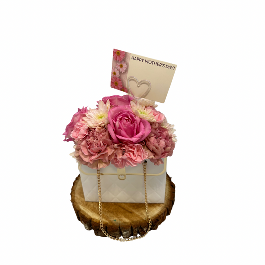 Mini purse with fresh flowers